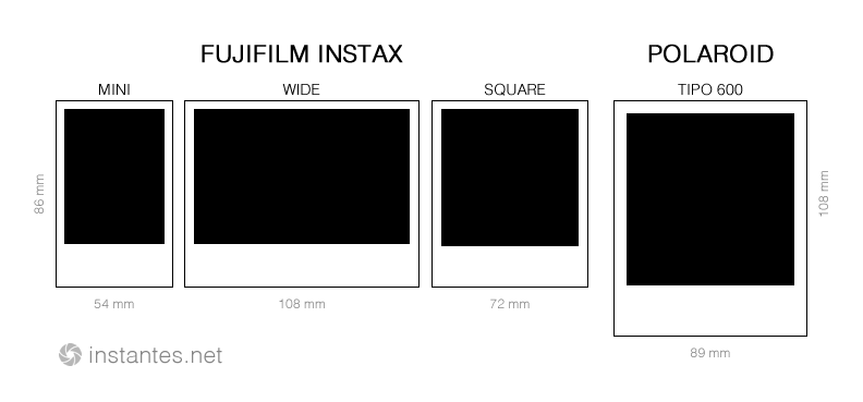 Comparando películas instantáneas: Fujfilm Instax Mini, Wide y Square vs Polaroid